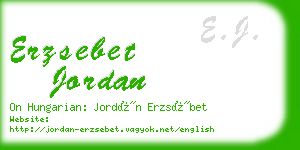 erzsebet jordan business card